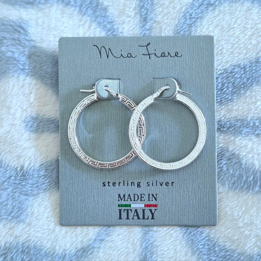Mia Fiore Silver🤍 Greek🇬🇷 Key🔑 Hoop Earrings